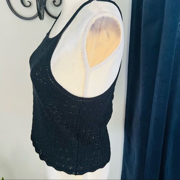 French Connection Nora Crochet Sleeveless Top, Black, Size Small, (2/4), NWT - Picture 7 of 10